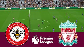 Brentford 1 vs 4 Liverpool Premier League 2324  Video Game Simulation PES 2021 [upl. by Yxel]