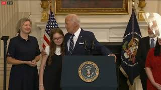 Biden Happy Birthday and remember no serious guys til youre 30 Biden says to the young girl Wha [upl. by Lorette]