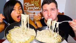 FETTUCCINE ALFREDO • OLIVE GARDEN • Mukbang amp Recipe [upl. by Wiltz103]