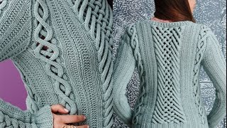 8 Fretwork Pullover Vogue Knitting Fall 2014 [upl. by Skiba29]