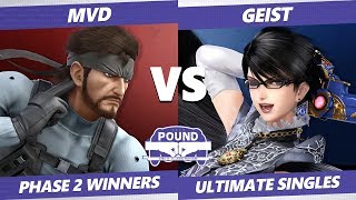 Pound 2019 SSBU  WBG MVD Snake VS Geist Bayonetta Smash Ultimate Phase 2 Winners [upl. by Arimaj]