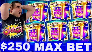 250 Max Bet Bonus amp Retrigger  MASSIVE HANDPAY JACKPOT On Piggy Bankin [upl. by Diego]