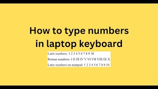 How to type numbers in laptop keyboard [upl. by Couhp402]