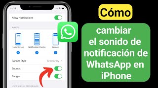 Cómo cambiar el sonido de notificación de WhatsApp en iPhone iOS 17 [upl. by Anitsud]