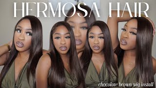 THE PERFECT CHOCOLATE BROWN WIG INSTALL ♡  HERMOSA HAIR [upl. by Tuhn]