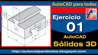 AutoCAD 3D  Ejercicio 01 [upl. by Oeram]