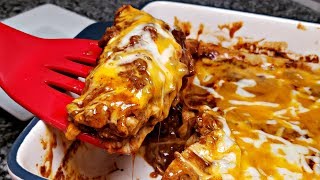 BEEF ENCHILADAS  Easy Enchilada Sauce Recipe  How To Make Cheesy Baked Enchiladas [upl. by Joeann]