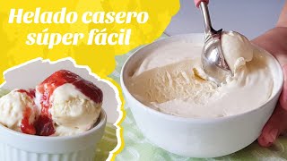 HELADO CASERO DE VAINILLA CON SOLO 4 INGREDIENTES  SIN LECHE CONDENSADA Y SIN MÁQUINA  Súper fácil [upl. by Jo]