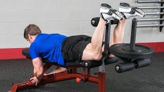 Leg Curl on BodySolid GFID100 Flat Incline Decline Bench BodySolidcom [upl. by Rafael]