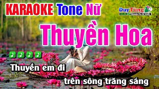 Thuyền Hoa  Karaoke  Tone Nữ  Nhạc Sống Duy Tùng [upl. by Myer]