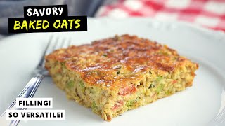 I made baked oats for DINNER savory version HEALTHY AND CHEAP [upl. by Scandura865]