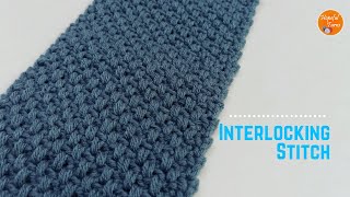 Crochet Interlocking Stitch  Great for Crochet Mens Scarf and Blankets [upl. by Nathanael5]