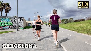 Barcelona Spain  BARCELONA BEACH Relaxing Walking Tour July 2024 4K 60ftps [upl. by Iba]