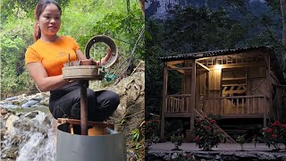 Build a WaterPowered Generator for OffGrid Forest FarmsPham Phuong farm life in the wild [upl. by Idnahr]