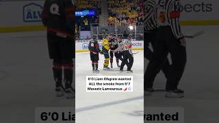 6’7 Maveric Lamoureux vs 6’0 Liam Ohgren at the World Juniors 😳😅 [upl. by Carlynne241]