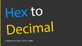 How to convert hexadecimal to decimal [upl. by Ecille]