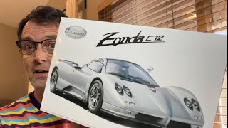 Review New Aoshima Pagani Zonda 124  Scale Model Kit Building [upl. by Yanrahs]