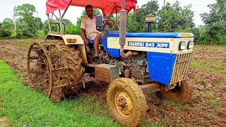 Swaraj 843 XM  puddling with half cage wheel  in rice field [upl. by Horst]