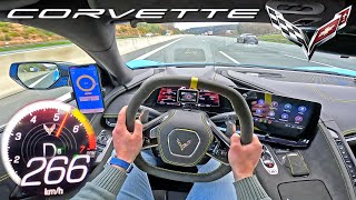 2023 CORVETTE C8 pushing its 62 V8 on the GERMAN AUTOBAHN [upl. by Doroteya]