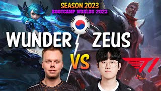 Wunder vs T1 Zeus  Wunder GWEN vs Zeus JAYCE Top  Wunder vs 3 T1 Players  Patch 1319 KR Ranked [upl. by Retnuh]