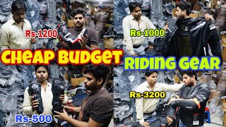 Low Budget Riding Gear Delhi Market  JacketsGlovesBootsHelmetsTankBagsRiding Shoes [upl. by Akimrehs]