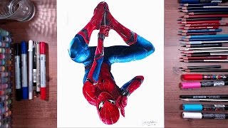 SpiderMan Homecoming  speed drawing  drawholic [upl. by Aicelav]