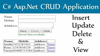 C AspNetInsert Update Delete and View With Sql Server Database [upl. by Arykahs]