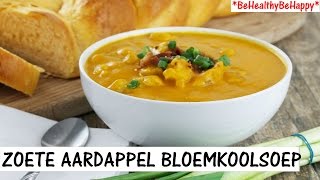 BLOEMKOOLSOEP MET ZOETEAARDAPPEL VEGAN [upl. by Atilrak]