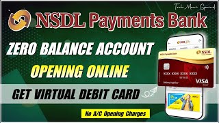 NSDL Payment Bank Zero Balance Account Opening Online  NSDL Payments Bank  Bank Account Online [upl. by Odnumde]