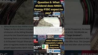 Question 9 What dividend does NMDC Energy PJSC expect to pay FREQUENTLY ASKED QUESTION FAQ PART2 [upl. by Yenettirb]