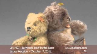 Six Vintage Steiff Stuffed Bears [upl. by Amaso]