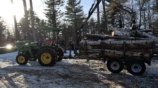 Hauling Wood with the Farma Forwarding Trailer [upl. by Noir]