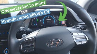 How to change odometer from km to miles in a Hyundai Ioniq 38kWh EV amp other Hyundais [upl. by Anileme]