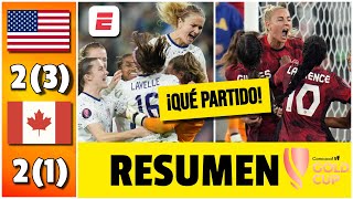 DRAMÁTICO EEUU venció a Canadá en PENALES y definirá la FINAL vs Brasil  Copa Oro Femenina [upl. by Gardell381]