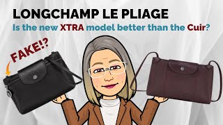 Comparing the FAKE Longchamp Le Pliage XTRA XS Mini with the older Le Pliage Cuir Crossbody Model [upl. by Thoma]