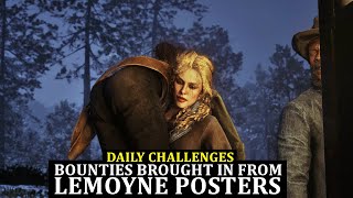 Bounties Brought in from Lemoyne Posters  Red Dead Online Daily Challenges Bounty Hunter [upl. by Ennahgem]