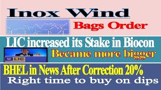 LATEST STOCKS UPDATE  INDIAN SHARE MARKET NEWS🗞️  INOX WIND  BHEL  LIC [upl. by Megdal]