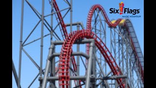 X2 Six Flags Magic Mountain California Offride HD Video Aerial View [upl. by Hgielac]