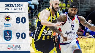 Fenerbahçe Beko 8090 Anadolu Efes  Türkiye Sigorta Basketbol Süper Ligi  202324 [upl. by Colleen443]