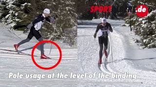 Crosscountry skiing technique Classic diagonal [upl. by Nnyledam]