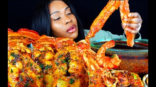 KING CRAB SEAFOOD BOIL MUKBANG  ASMR EATING SATISFYING BITES SEAFOOD BOIL MUKBANG COMPILATION [upl. by Ameluz]