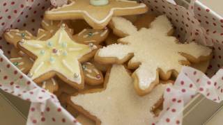 Holiday Decorated Sugar Cookies Recipe  KIN EATS [upl. by Nwotna418]