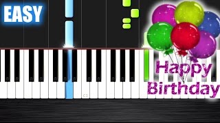 Happy Birthday  EASY Piano Tutorial by PlutaX  Synthesia [upl. by Eruza]