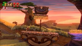 Donkey Kong Country Tropical Freeze  100 Walkthrough  31 Grassland Groove Puzzle and KONG [upl. by Ricki]