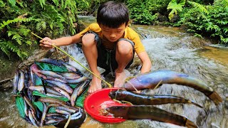 FISHING TECHNIQUE WITHOUT USING A HOOK By An Orphan Boy [upl. by Ullman278]