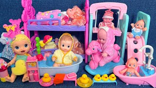 10 Minutes Satisfying with Unboxing Cute Baby Bathtub Toys，Doll Swinging Seat ASMR  Review Toys [upl. by Aivull]