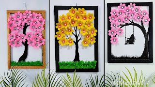 Best paper craft for home decor  Unique Tree wall hanging  Paper flower wall decor  Room decor [upl. by Ilehs]