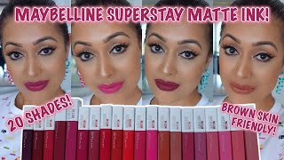 TWENTY Maybelline SuperStay Matte Ink Lip Swatches [upl. by Ahseret]