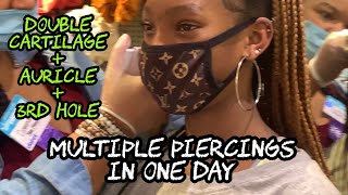 Double Cartilage Piercing Helix  Multiple Piercings in One Day Experience The Truth [upl. by Siradal40]