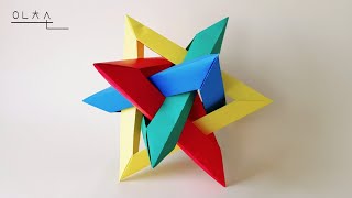 색종이로 삼각형이 모인 유닛 만들기 유니트 종이접기 Making a unit with a triangle with colored paper Unit origami [upl. by Anitsuga]